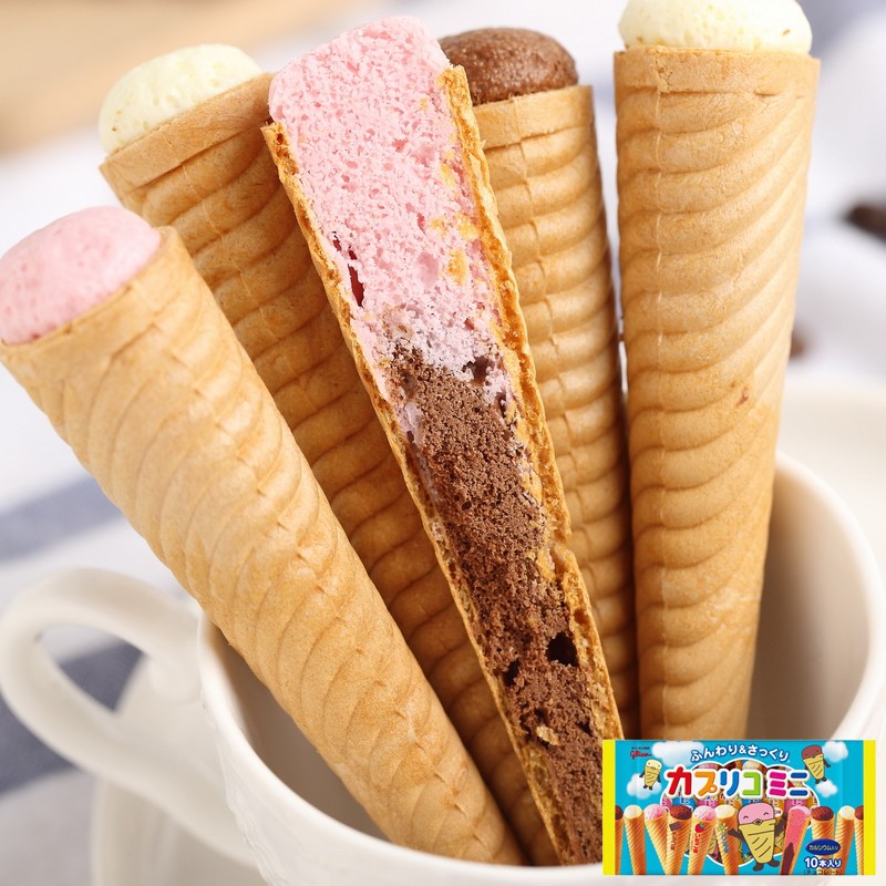 日本进口固力果小蛋卷glico格力高冰淇淋雪糕筒蛋糕3种口味礼物