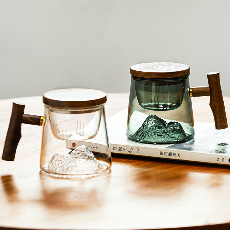 摩登主妇茶杯茶具个人专用喝茶杯子茶水分离玻璃水杯办公室泡茶杯