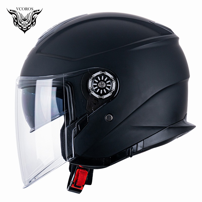 新VCOROS摩托车冬季头盔男双镜片半盔4分之3盔巡航3C安全认证电动