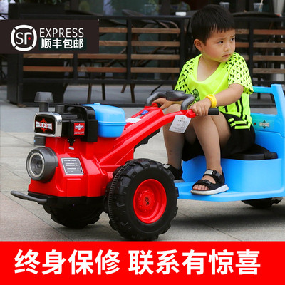 高档儿童手扶拖拉机电动玩具车可坐人小孩充电网红汽车超大号四轮