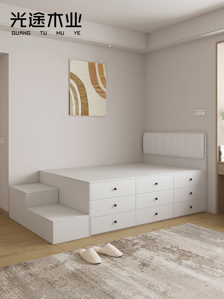 床现代简约1米2单人床小户型卧室储物收纳床箱体床柜一体榻榻米床