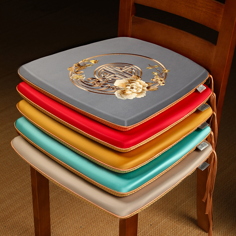 中式餐桌椅垫家用高档圆桌马蹄形椅子垫子实木餐椅垫四季通用定制