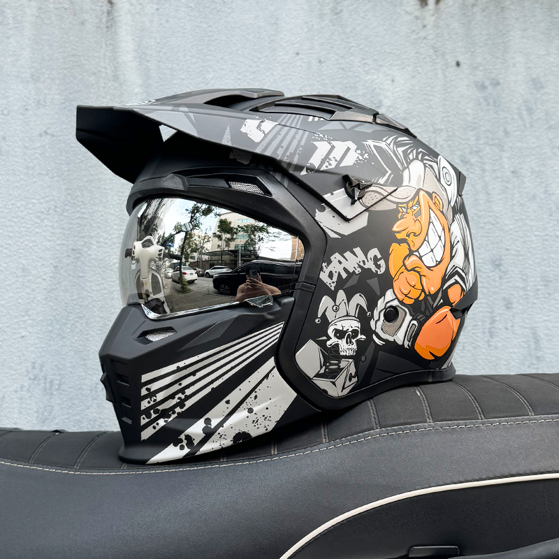 ORZ街霸摩托车头盔男女全盔四季机车复古可拆卸组合盔3C认证国标