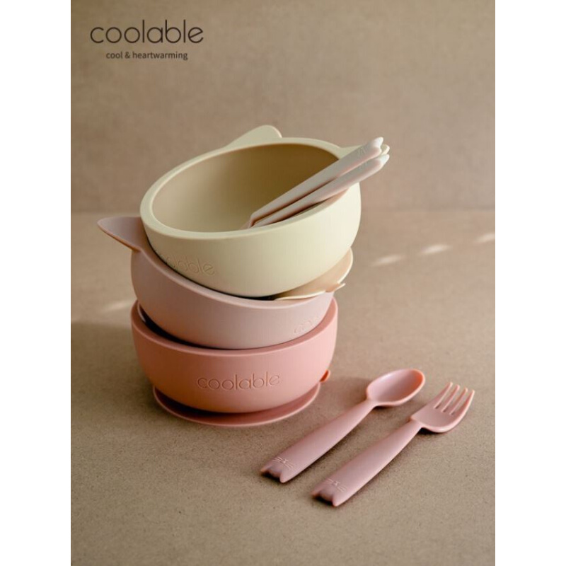 法国coolable宝宝辅食碗婴儿专用硅胶吸盘碗勺子叉子儿童餐具套装