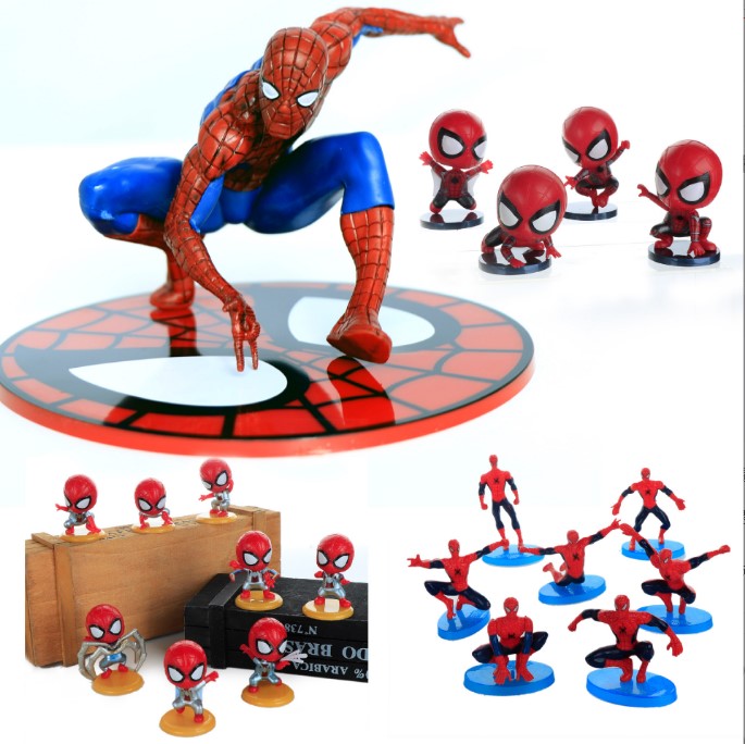 生日蛋糕装饰摆件超级英雄复仇者联盟蜘蛛侠带底座模型玩具烘焙