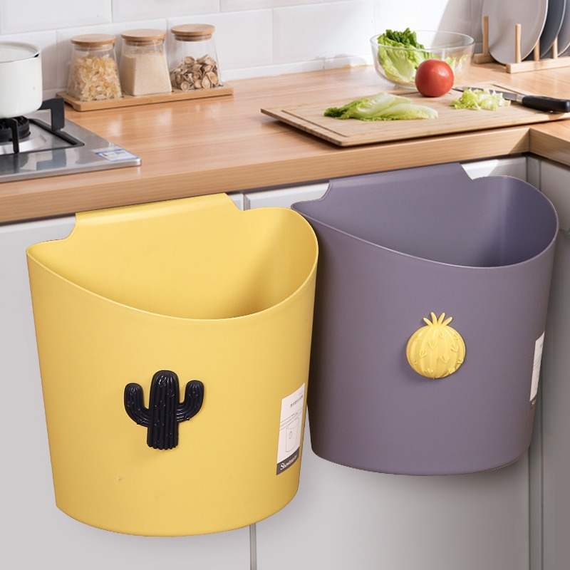 厨房壁挂式垃圾桶家用无盖卫生间客厅纸篓橱柜门厨余挂式收纳桶
