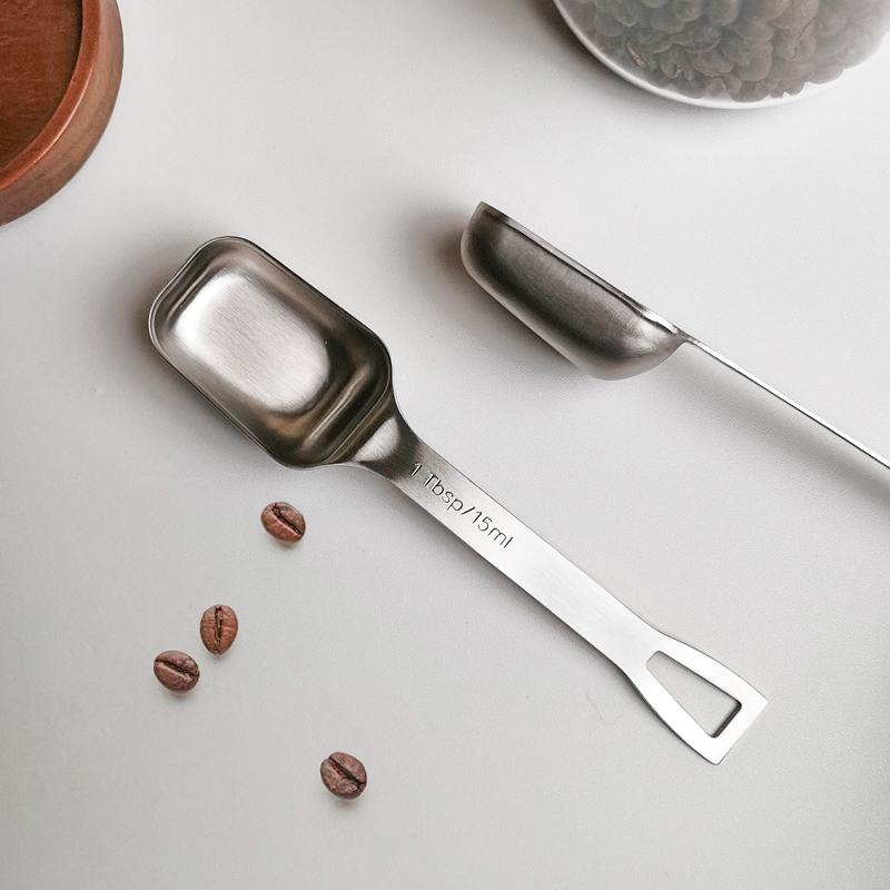 304不锈钢咖啡豆量勺咖啡粉5g定量勺子长柄家用刻度计量匙集公度