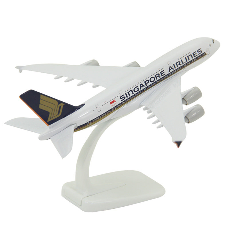 实心合金飞机模型空客A380-800新加坡航空客机礼品静态航模摆件