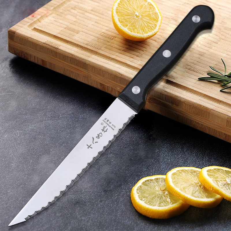 正品十八子作锯齿水果刀不锈钢厨房小刀带齿切面包刀切柠檬刀牙刀