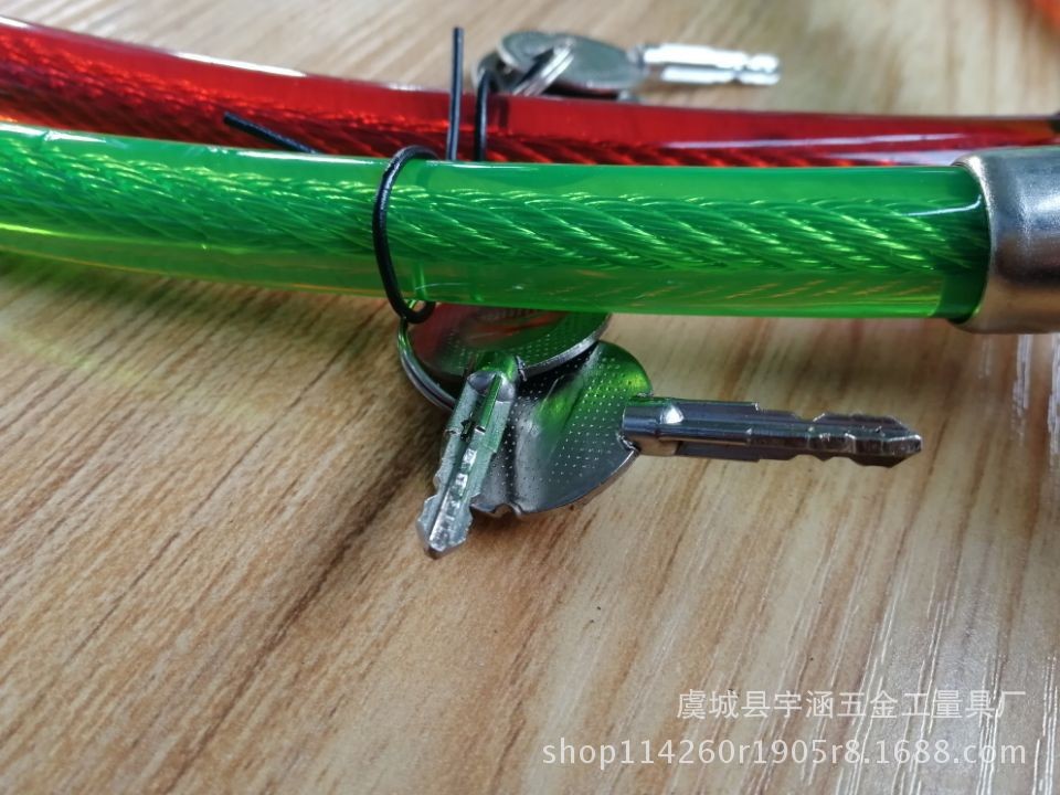 加粗钢丝锁自行车锁电动车锁加长玻璃门锁防盗防剪链条锁具