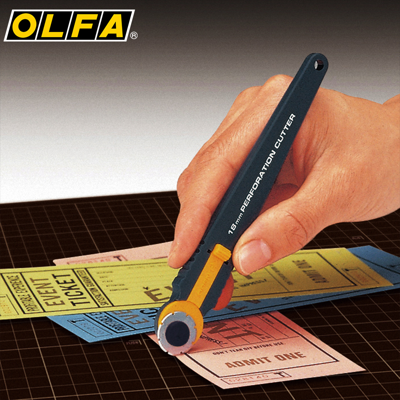 日本OLFA小虚线刀切割刀裁纸滚刀PRC-2/PRB18-2/RB18-2圆刀片18MM
