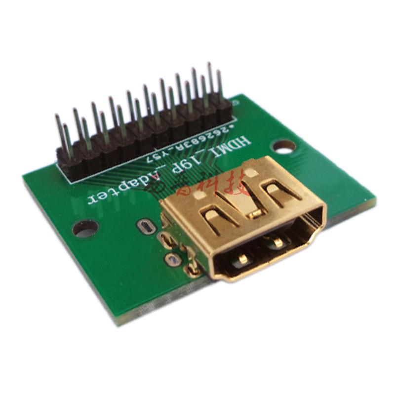 HDMI母座19P A型19针连接器带PCB转排针线序量测仪高清转接测试板