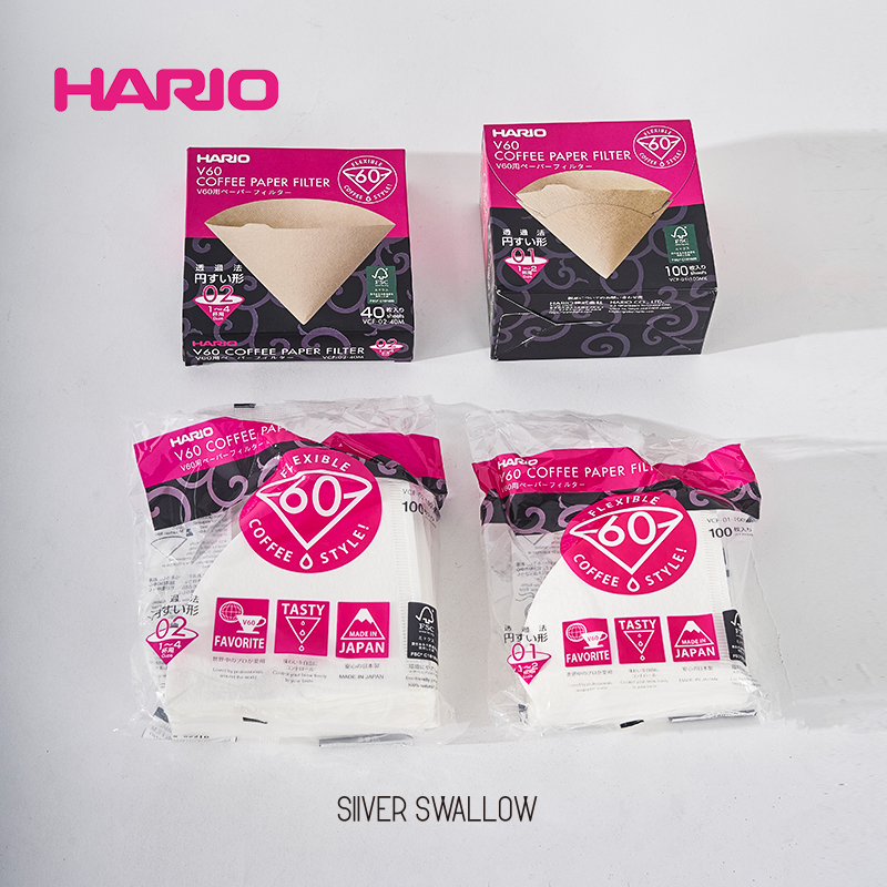 HARIO日本进口咖啡滤纸V60手冲滤杯滴漏原浆漂白过滤纸V01滤纸袋