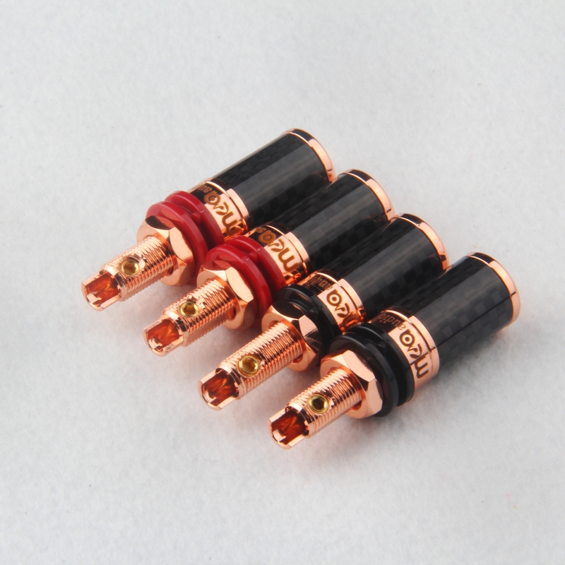 MCA868-S-cu纯紫铜hifi发烧级碳纤音箱接线柱镀金外壳喇叭接线柱