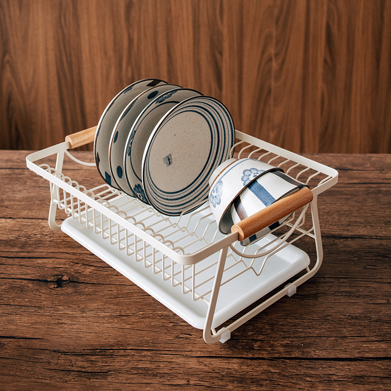 日式铁艺盘碗架沥水架家用厨房餐具水杯收纳篮置物架北欧风放碗架