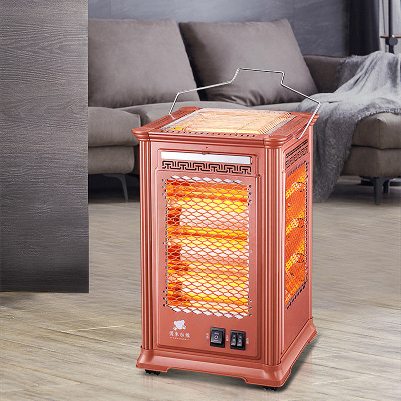 极速五面取暖器烧烤型烤火器电暖炉家用四面电烤炉电热扇烤火炉可