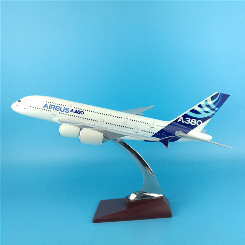 36cm空客A380原型机树脂飞机模型可定制底座机身Logo