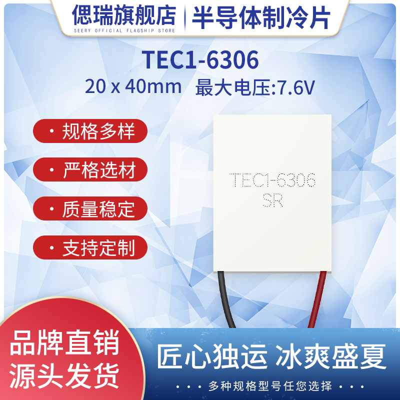 TEC1-6308 06306长方形半导体制冷片40*20mm 美容仪 医疗设备致冷
