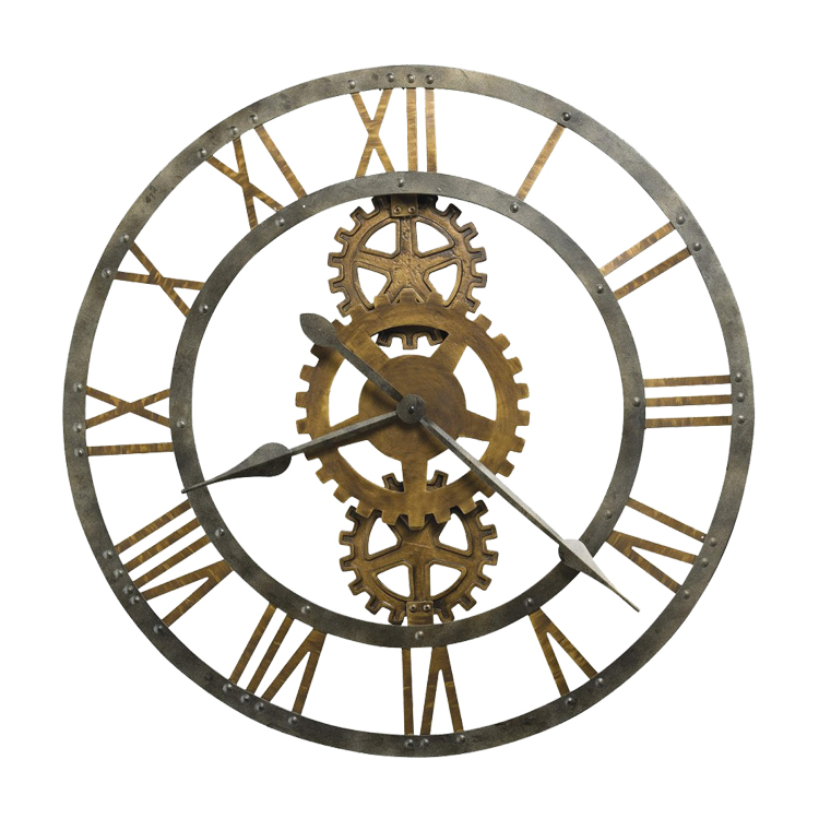 30英寸美式大挂钟创意个性金属齿轮挂钟酒店大壁钟别墅客厅装饰时