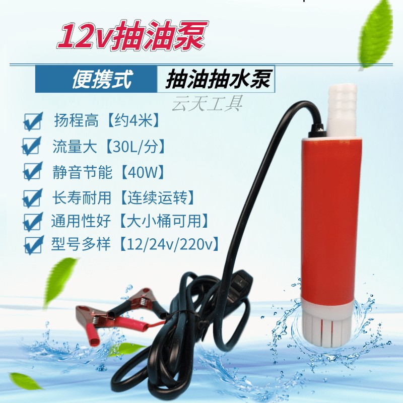 锂电便携加油水机12v24v220v家用电动抽油尿素潜水泵柴油大小油桶