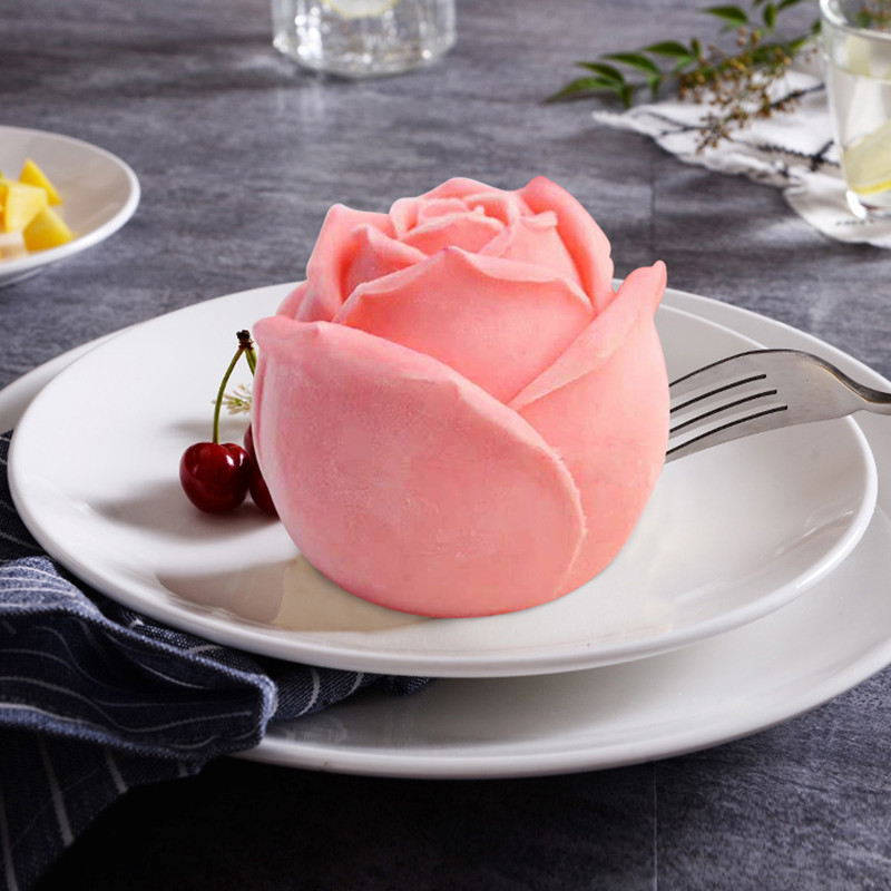 立体玫瑰花慕斯硅胶模具冰淇淋巧克力蛋糕模花朵香薰蜡烛冰块磨具