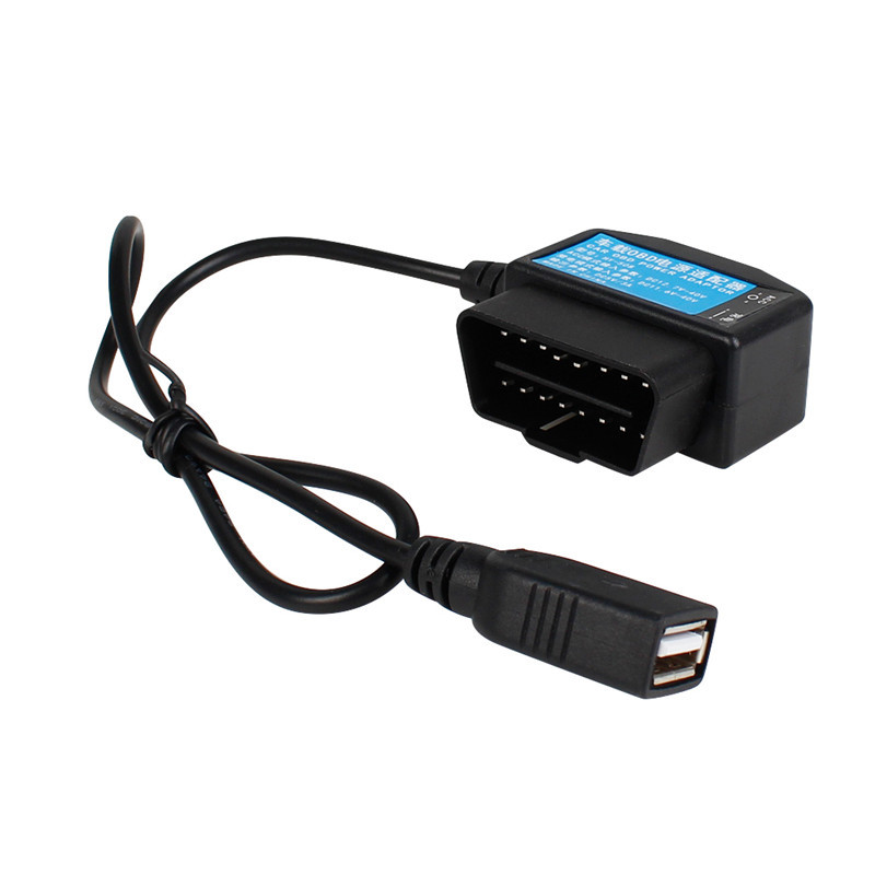 行车记录仪OBD降压线无损取电 USB模块停车监控+ acc熄火断电双模