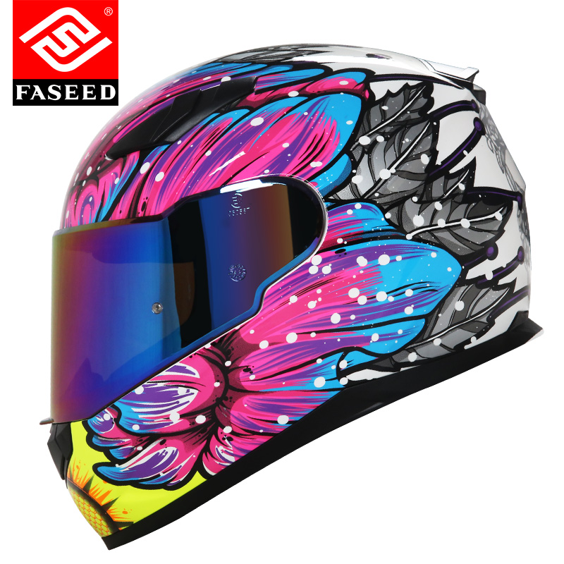 新款FASEED摩托车头盔男女士3C认证复古四季通用个性夏季机车全盔