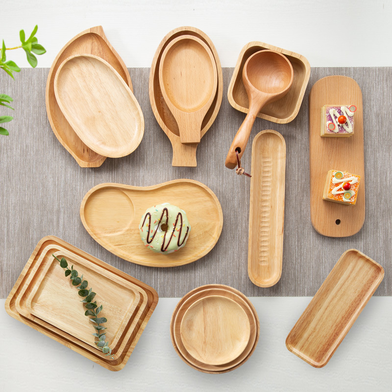 原木盘子碟子实木长方形托盘餐具小菜碟面板寿司板木质小容器米升