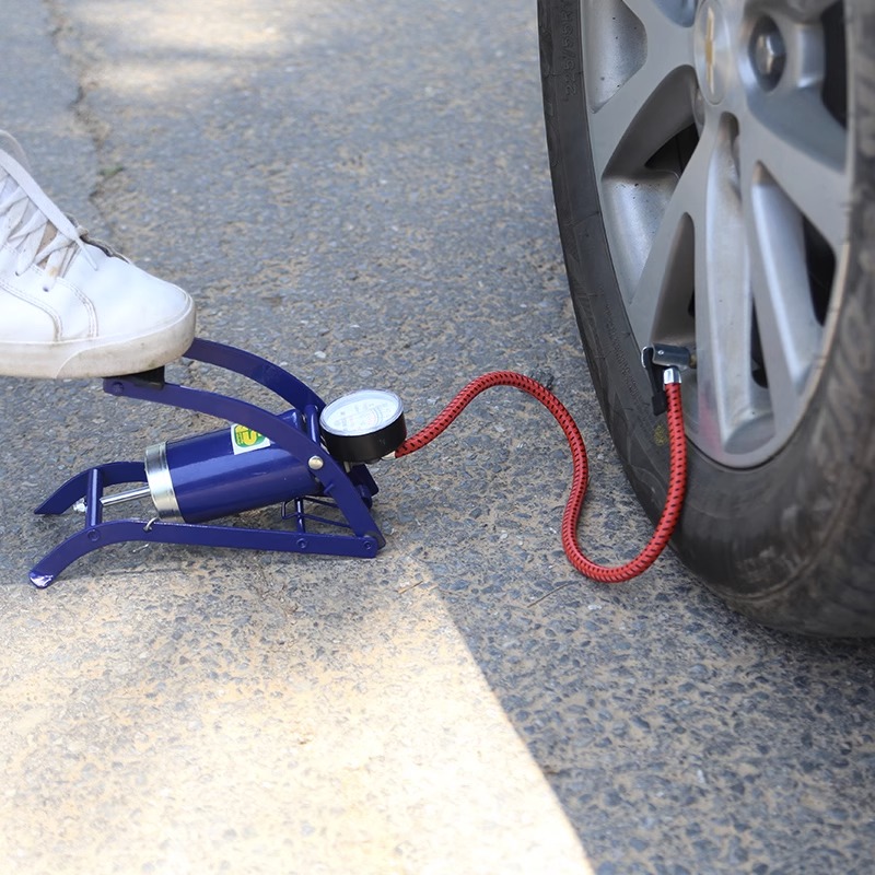 脚踩打气筒高压汽车轮胎自行车电动车篮球家用迷你便携脚踏充气泵
