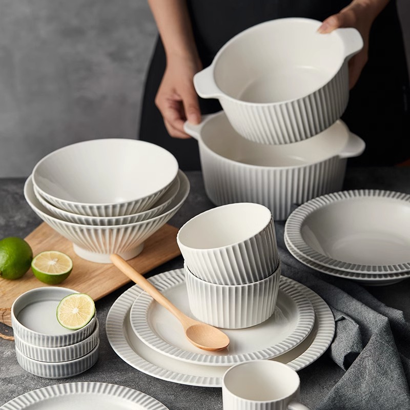 汤碗面碗家用斗笠盘日式陶瓷特别好看的饭碗斗笠碗高级感盘子餐具