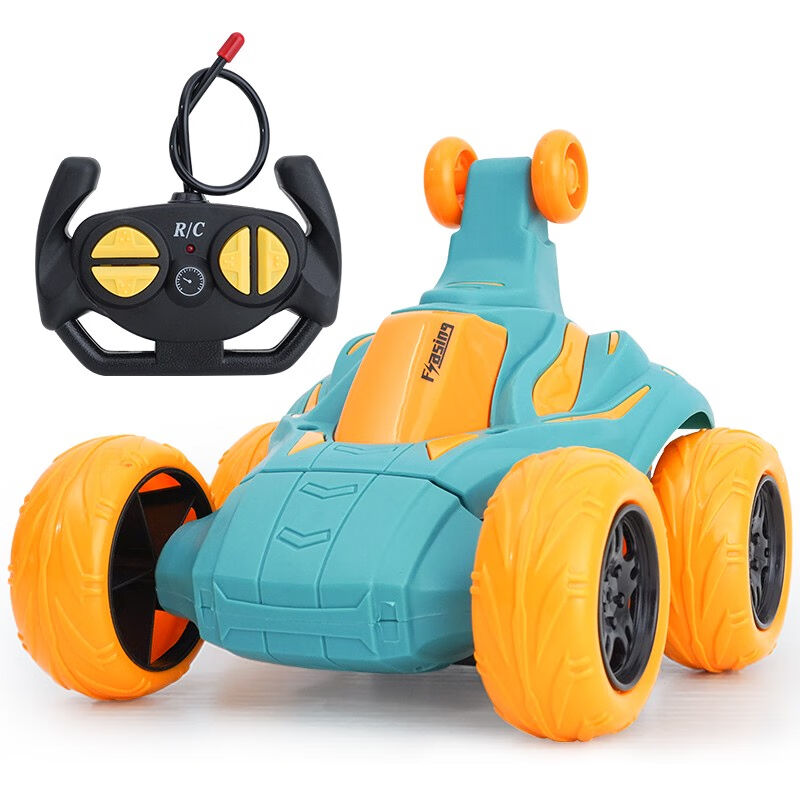儿童遥控车玩具翻斗车2-6-8岁男孩遥控汽车玩具遥控特技车声光音