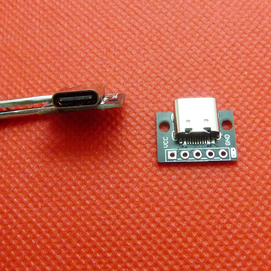 TYPE-C立式双面正反插USB 3.1母头测试板带PCB板母座连接器带针