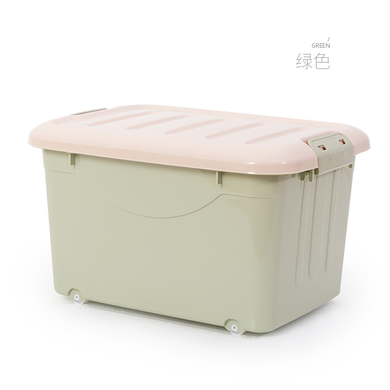 整理箱特大号有盖胶箱塑料储物箱家用装衣服的储蓄盒收纳箱带轮子