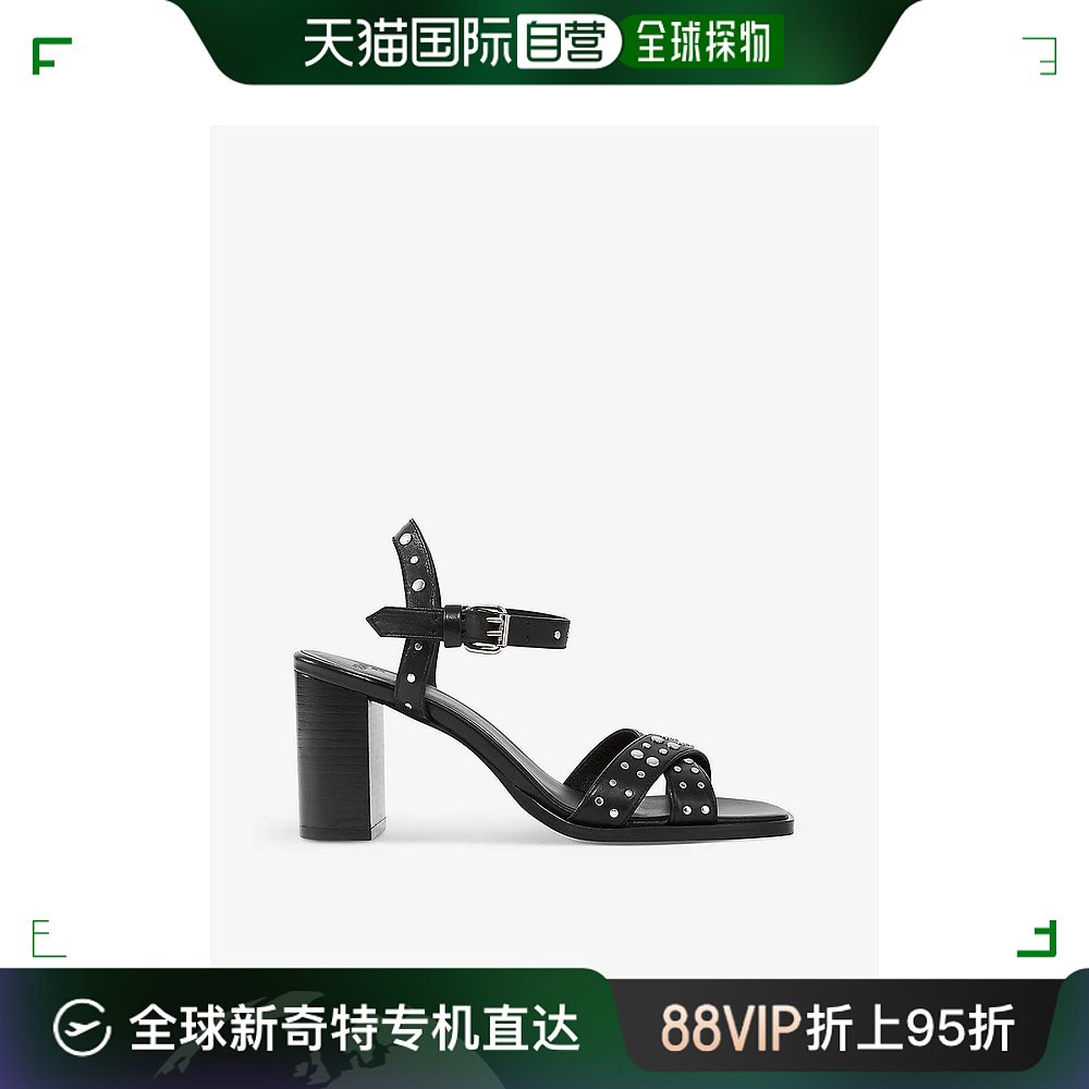 香港直邮潮奢 The Kooples 女士 铆钉装饰高跟皮质凉鞋