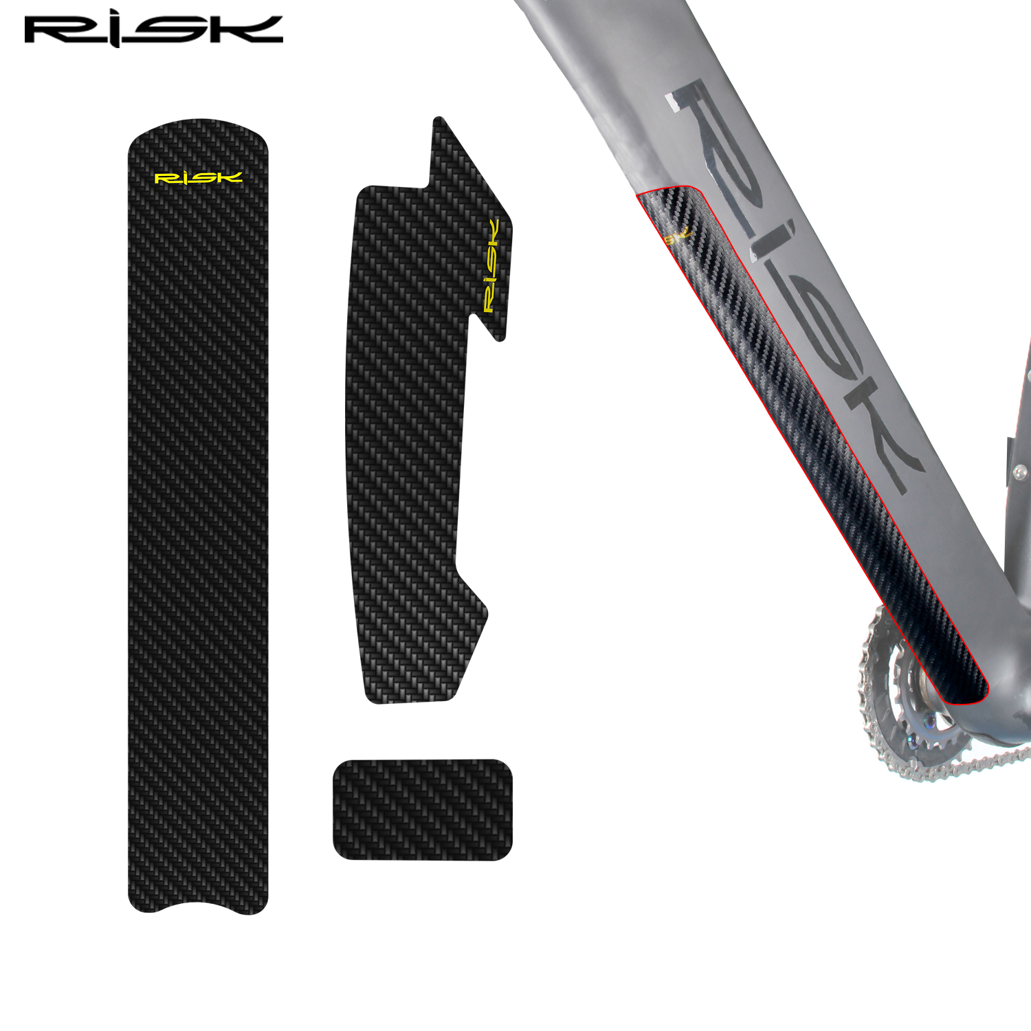 RISK车架保护贴 链条贴防护贴 单车贴纸 山地/公路自行车护链贴