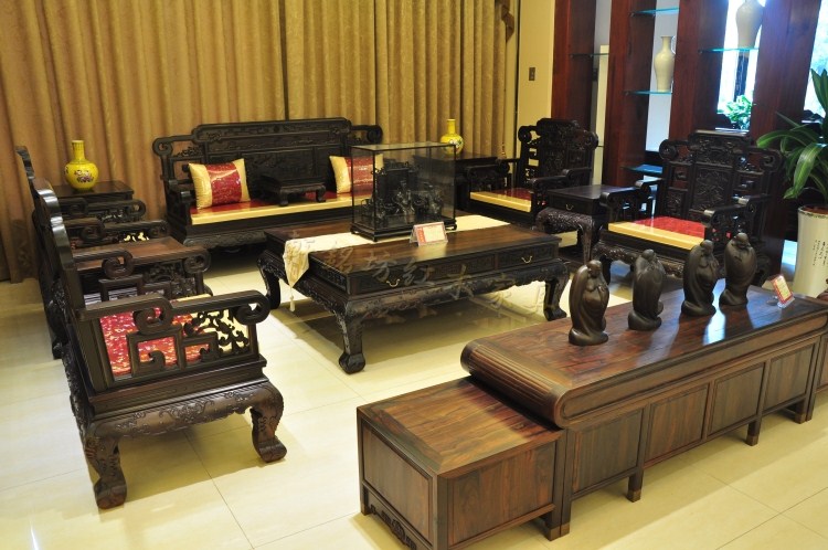 包邮酸枝木客厅组合大户型住宅红木家具实木中式新古典雕花沙发椅