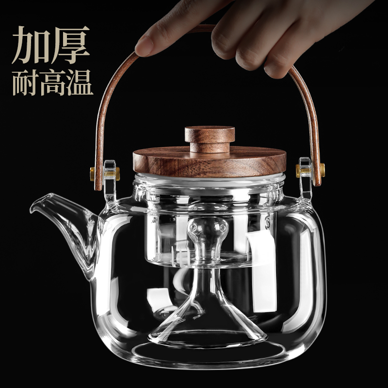 玻璃煮茶烧水壶加厚耐高温泡茶单壶电陶炉专用烧茶养生花茶蒸茶壶