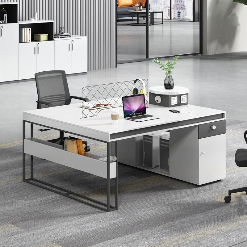 定制工厂直销职员办公桌椅组合白色办公室桌子卡座人位工位现代简