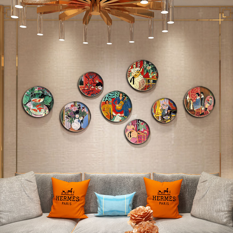 马蒂斯油画作品装饰盘子 客厅墙面轻奢创意装饰品 陶瓷挂盘