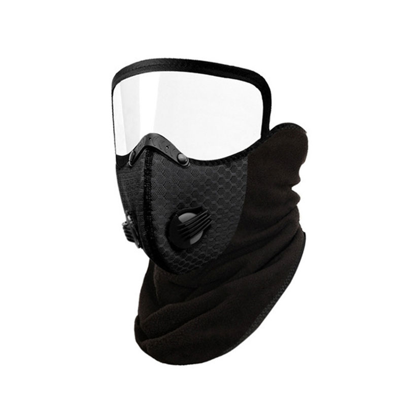 推荐保暖防风骑行面罩新款带呼吸阀防护口罩带护目镜骑行护颈防寒