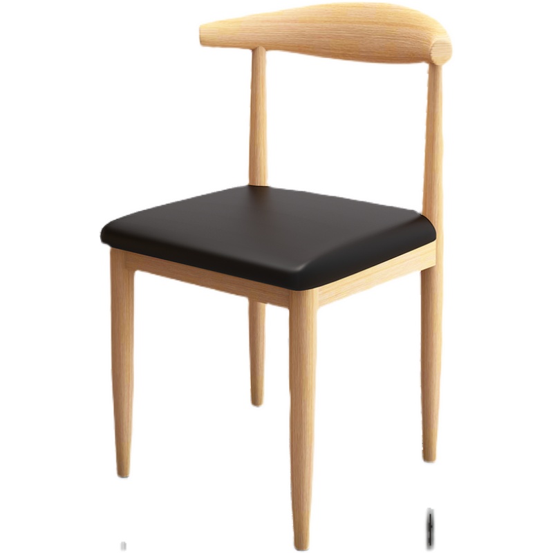 餐椅靠背北欧简约书房凳子书桌学生学习卧室家用仿实木铁艺牛角椅