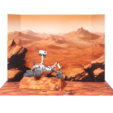儿童手工折纸DIY拼装立体3D纸质模型仿真外太空宇宙背景火星场景