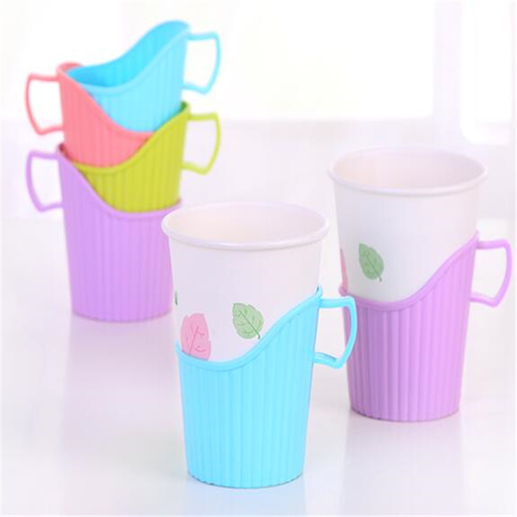 塑料杯托一次性纸杯杯托办公杯架杯套加厚隔热茶托防烫手纸杯子套