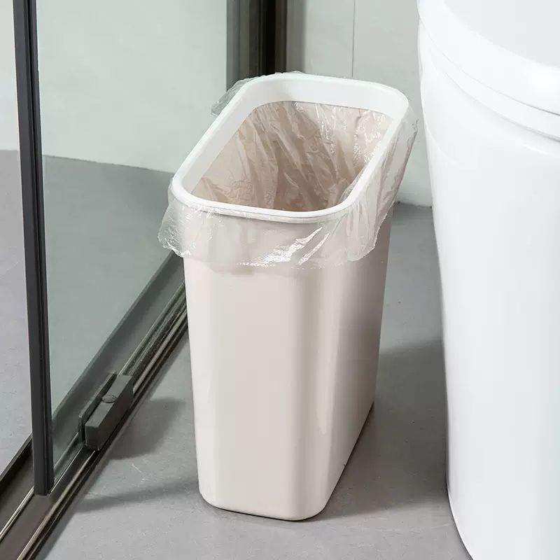 卫生间缝隙垃圾桶带盖家用厨房夹缝无盖长方形垃圾篓厕所纸篓小号