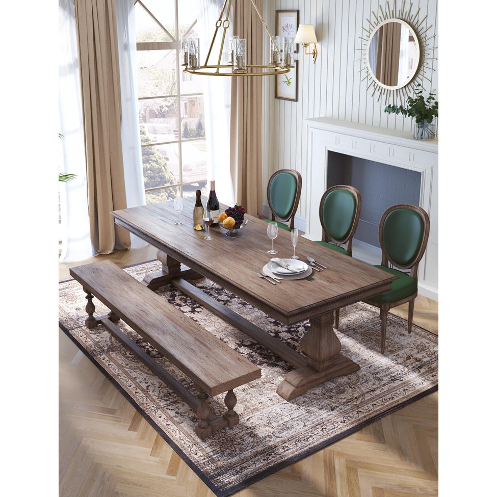 美式做旧实木餐桌椅组合欧式复古别墅长桌轻奢书桌办公桌子工作台