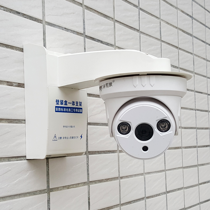 监控半球型摄像机壁装支架 防水盒可电源/POE分离器一体半球支架