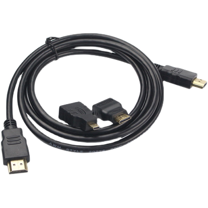 三合一高清转接线双标准口HDMI线转Micro\ Mini  hdmi视频线1.5米