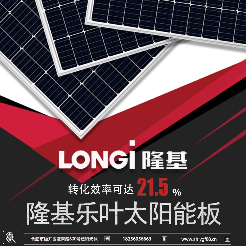 Longi隆基太阳能光伏板电池板光伏板450-550-555W正A级单晶硅组件