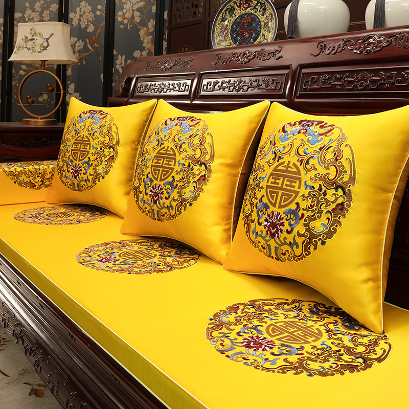 中式红木沙发垫新中式高端实木家具坐垫罗汉床五件套垫子定制座垫