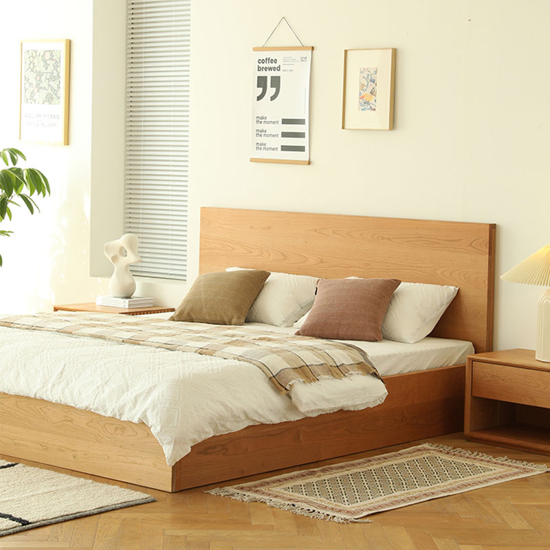 北欧原木箱体床北美黑胡桃木全实木床双人床单人床卧室1.5米1.8米